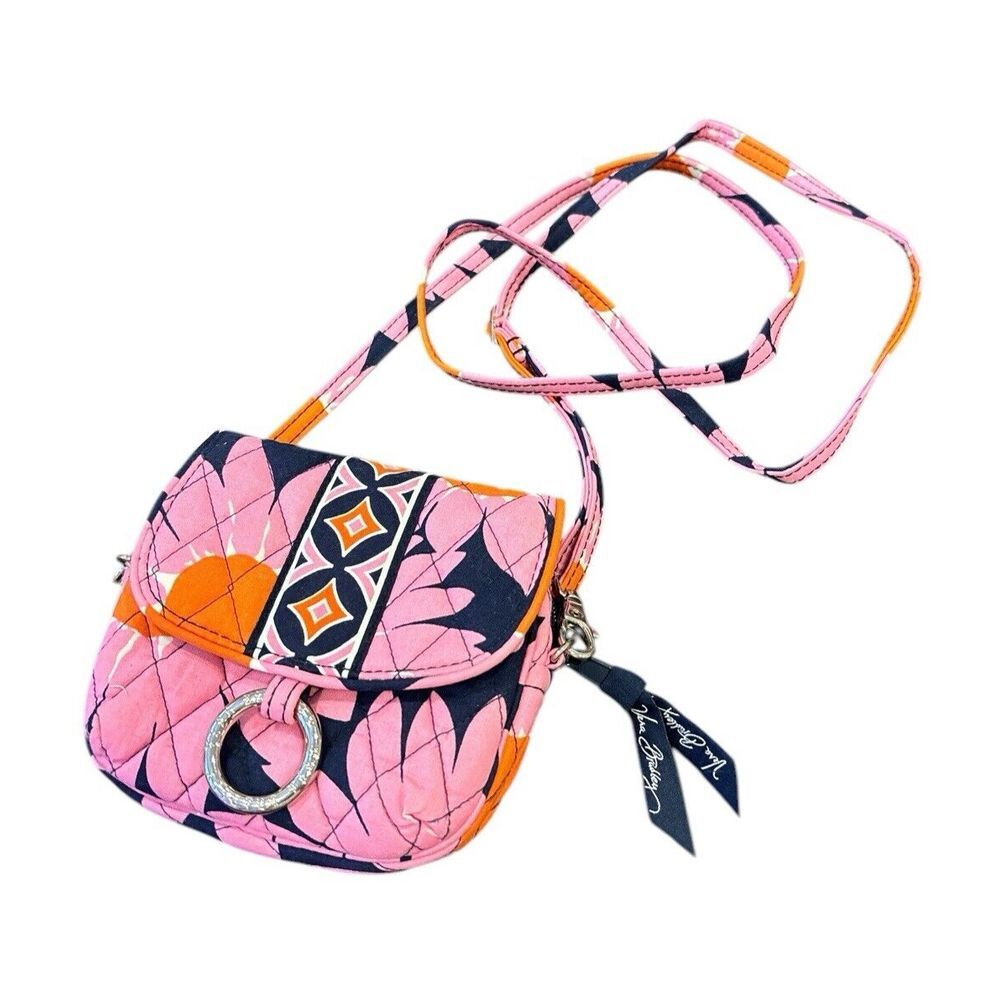 Vera Bradley Pink‎ Sunflowers "Loves Me" - Cross Body Wallet/Small Purse